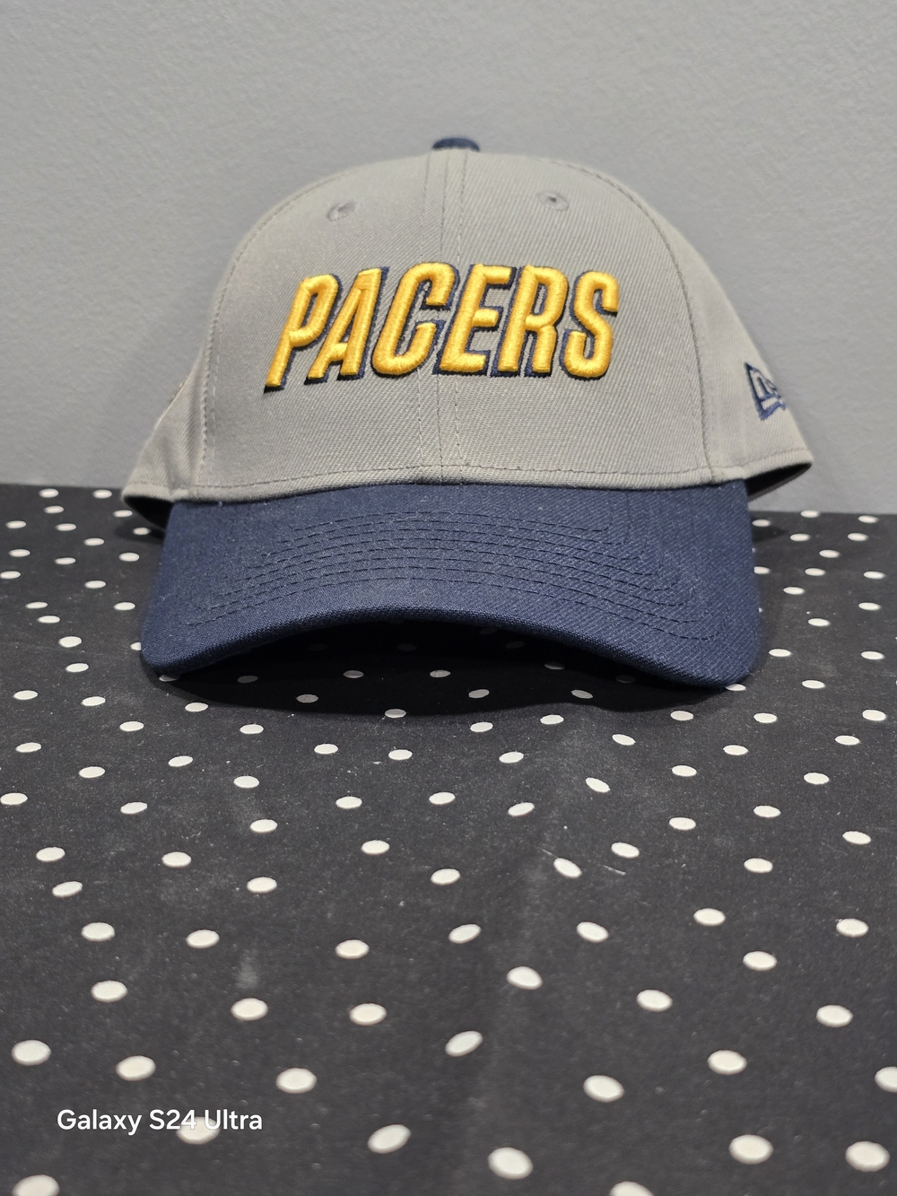 New Era Pacers Grey and Navy Hat with Yellow Embroidery